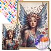 (US Only)5D DIY Full Round Drill Partial AB Diamond Painting Butterfly Girl Decor 45x65cm
