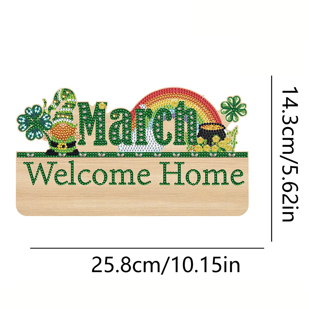 DIY Wooden Calendar March DIY Diamond Art Craft Wall Hooks for Beginners Adults