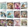 12pcs Diamond Painting Birthday Greeting Card Set with Envelope Daily Wishing Cards for Birthdays Thanksgiving & Special Occasion