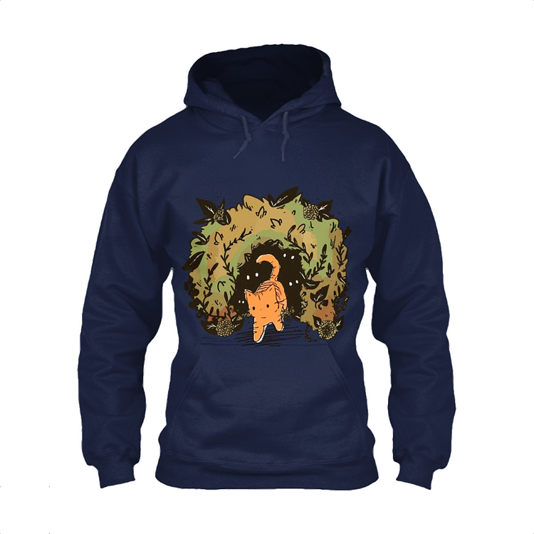 Cat Walking Out Of Grass, Cat Classic Hoodie