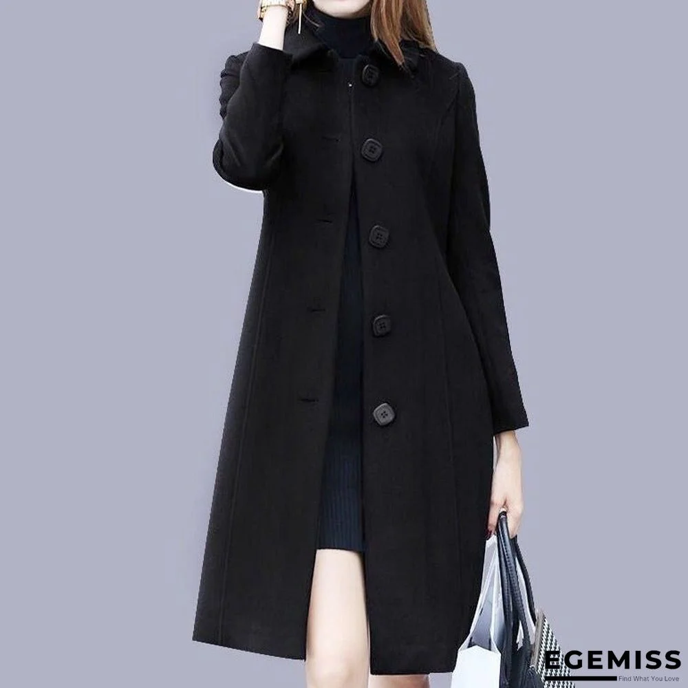 Medium and Large Size Slim Woolen Coat Women | EGEMISS