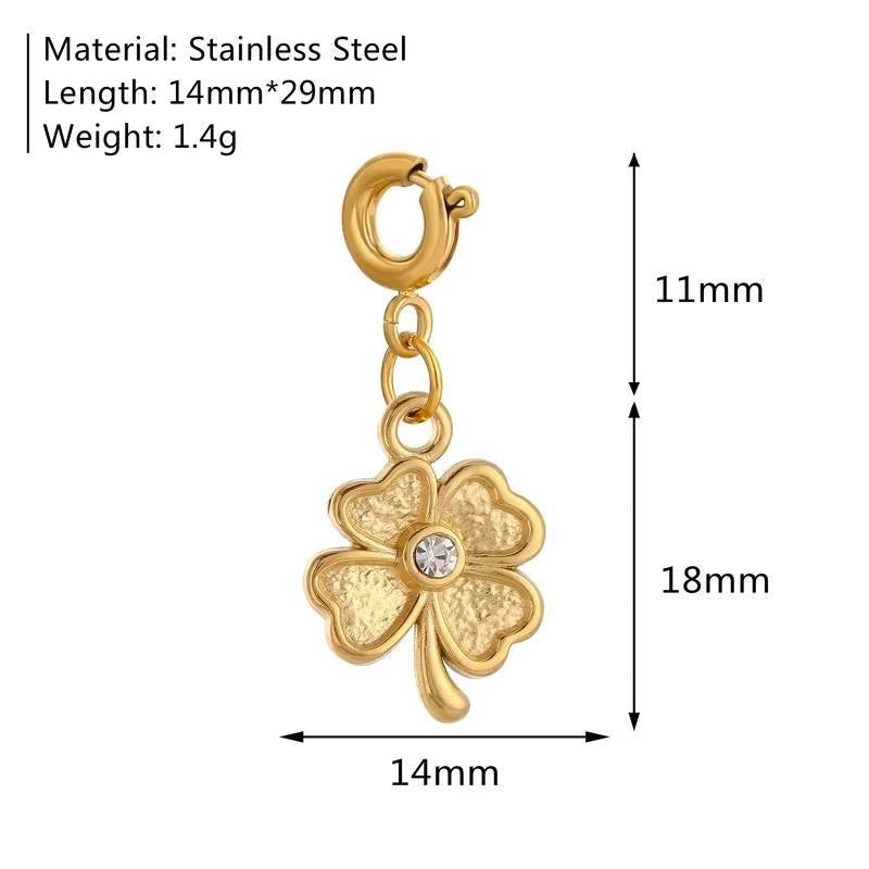 1 Piece 16 * 17mm 18*14mm 304 Stainless Steel Zircon Geometric Heart Shape Butterfly Polished Pendant Jewelry Accessories
