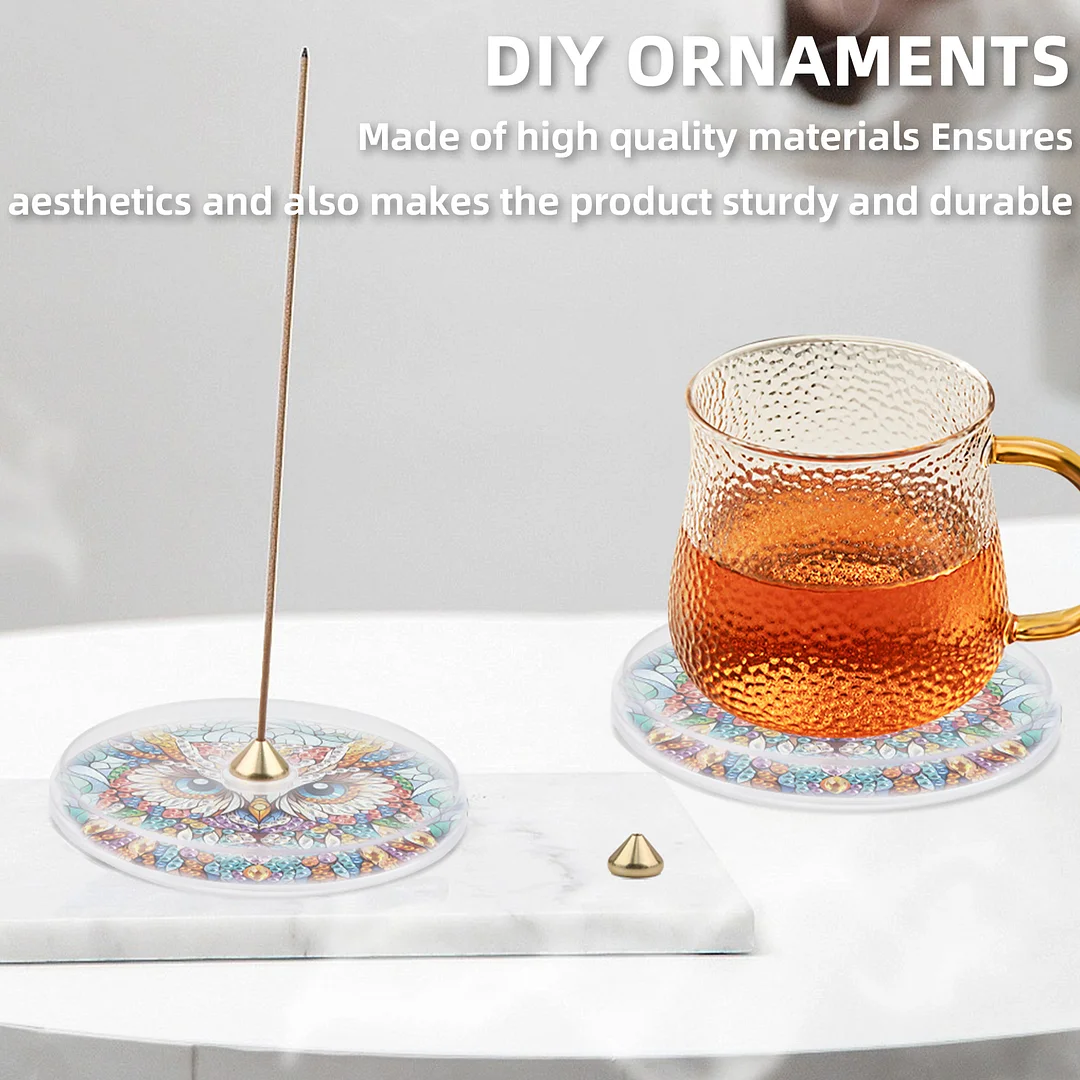 4pcs DIY Diamond Painting Incense Tray Incense Burner Stick Holder (Tree Life)