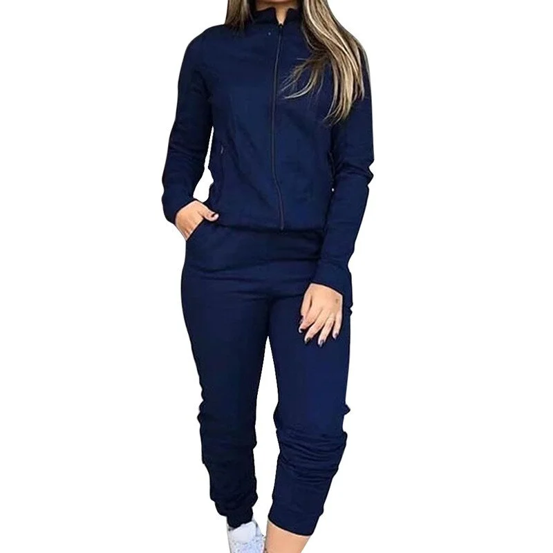 Autumn Winter 2 Piece Set Tracksuit Women clothes Sportwear Fleece Pullover Sweatshirts Trousers Jogger Pants Warm Outfits
