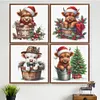 12pcs Christmas Yak-11CT Stamped Cross Stitch Set 12.5*12.5cm/4.92*4.92in tapestrymarket