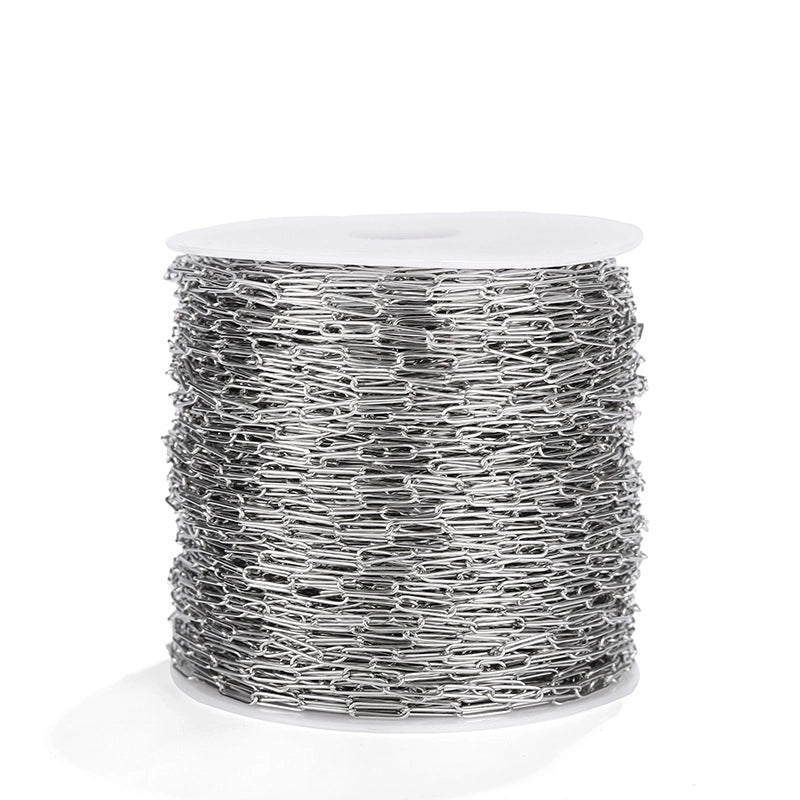 1 Roll 1*4*12mm 304 Stainless Steel Solid Color Chain