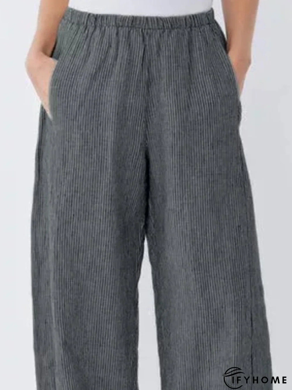 Corduroy Loose Striped Linen & Cotton Bottoms | IFYHOME
