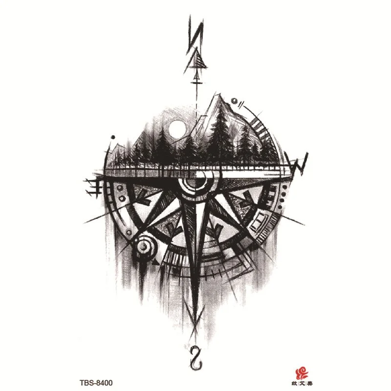 Sdrawing Temporary Tattoo Sticker Forest Lion Tiger Flash Tattoos Women Skeleton Skull Bodi Art Arm Fake Tatoo Men Body Woman