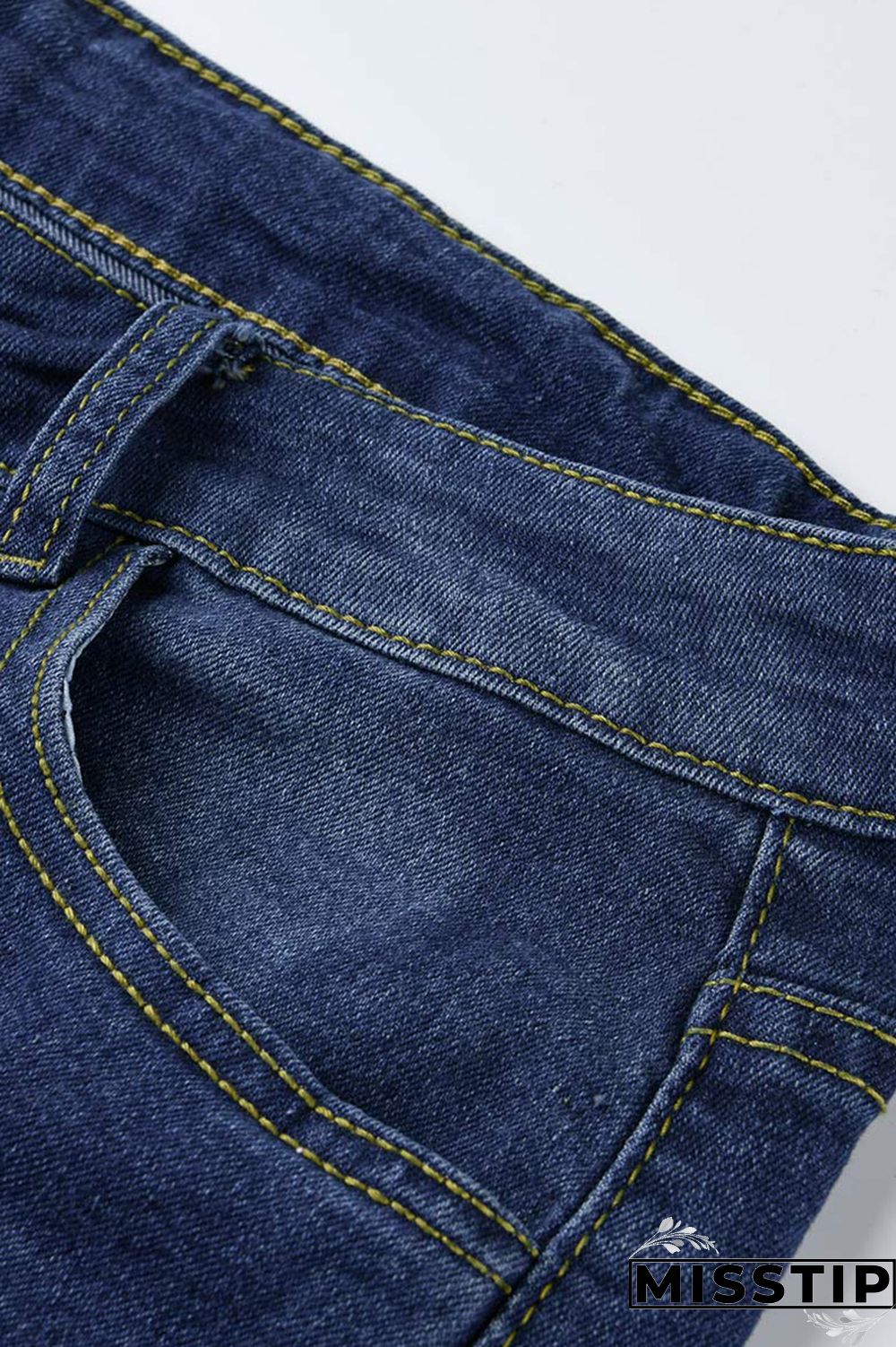 Black Fashion Casual Solid Ripped Plus Size Jeans