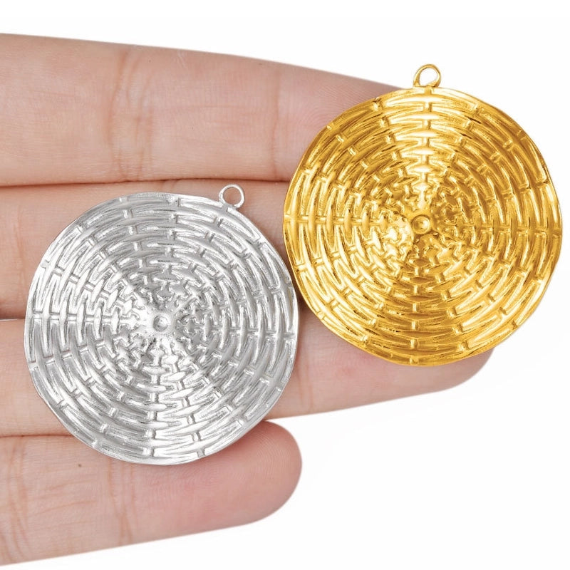 304 Stainless Steel 18K Gold Plated Geometric Pendant