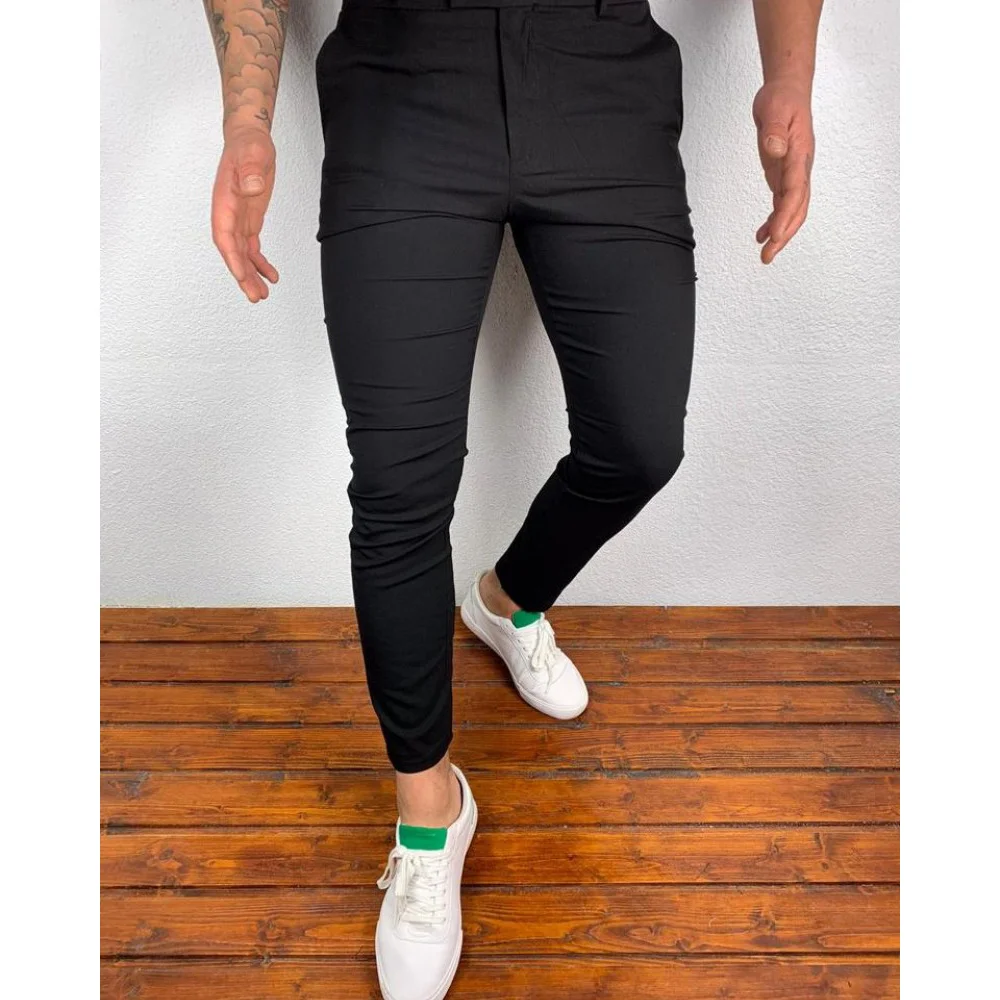 Men's Solid Color Casual Pants Lightweight Chino Pant Business Pant for Man