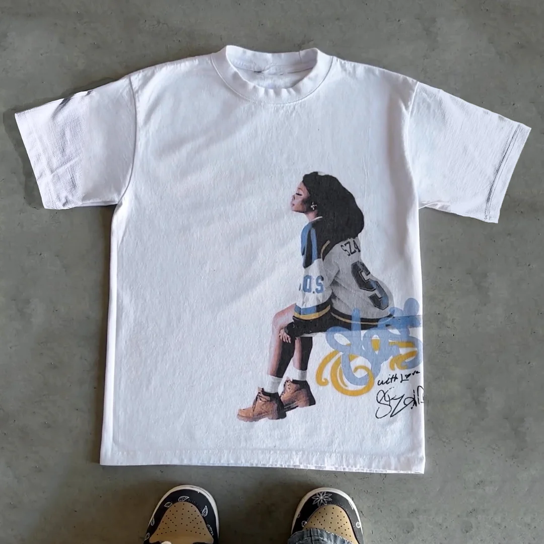Fashion SZA Print Short Sleeve T-Shirt
