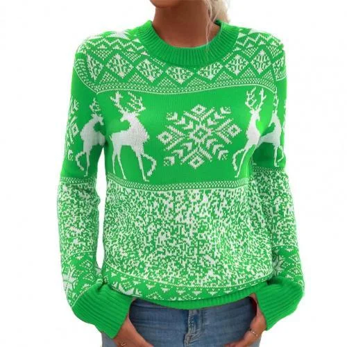 Christmas Reindeer Sweater Christmas Red Jumper-elleschic