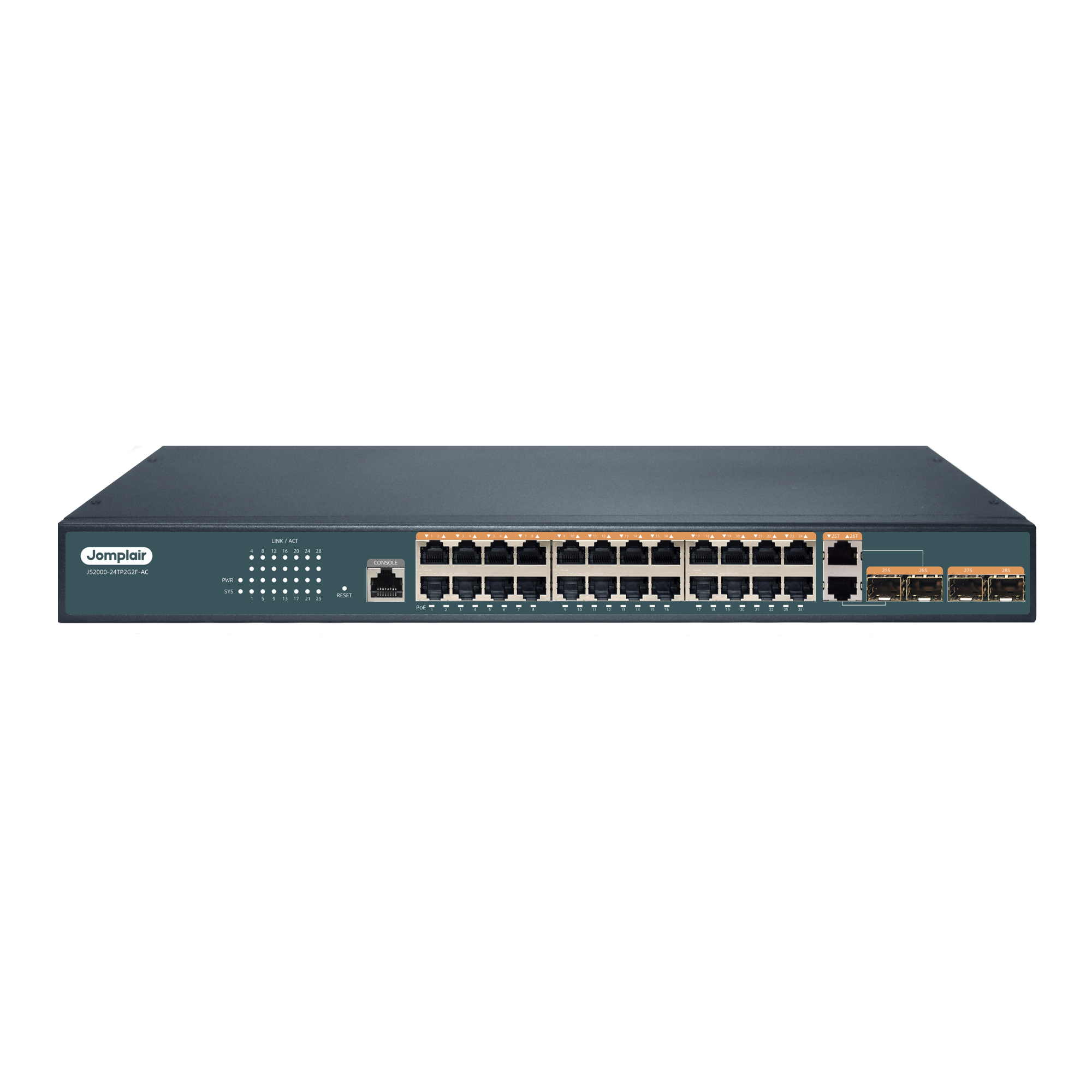 [TEST] JS2000-24TP2G2F-AC, L2+ Managed PoE+ Switch
