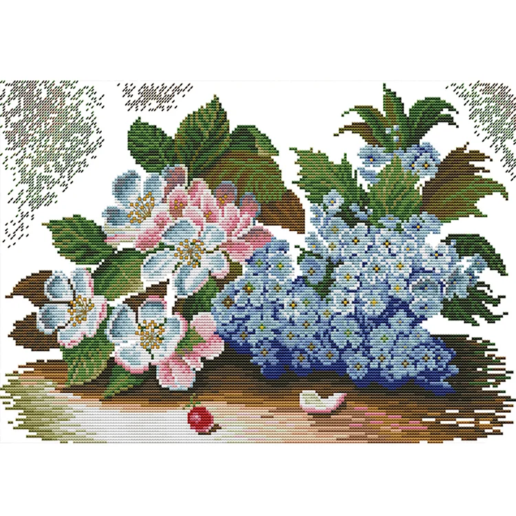 Joy Sunday Lilac And Apple Blossom 14CT Stamped Cross Stitch 44*31CM