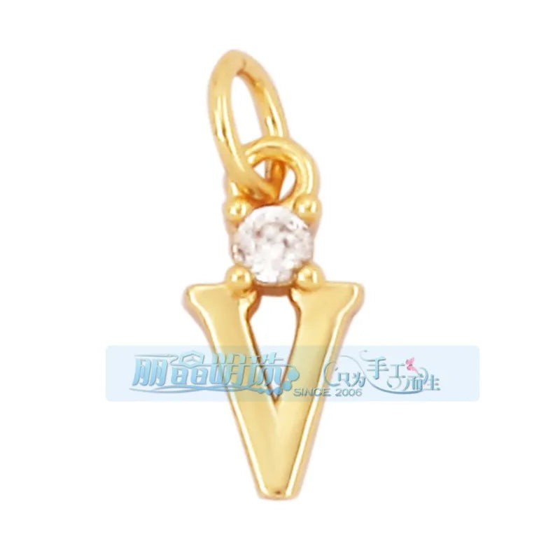 1 Piece 15 * 19mm Hole 5~5.9mm Copper Zircon Letter Heart Shape Pendant Jewelry Accessories