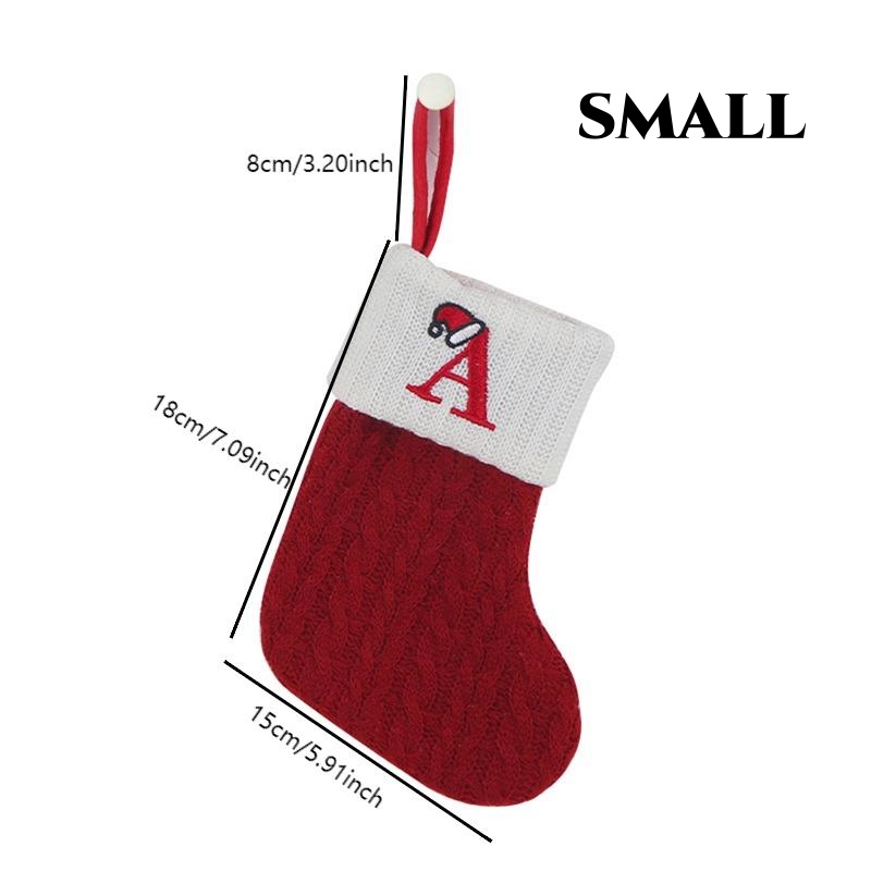 Tegooe Personalized Alphabet Knitted Christmas Stockings - Cable Knit Decoration