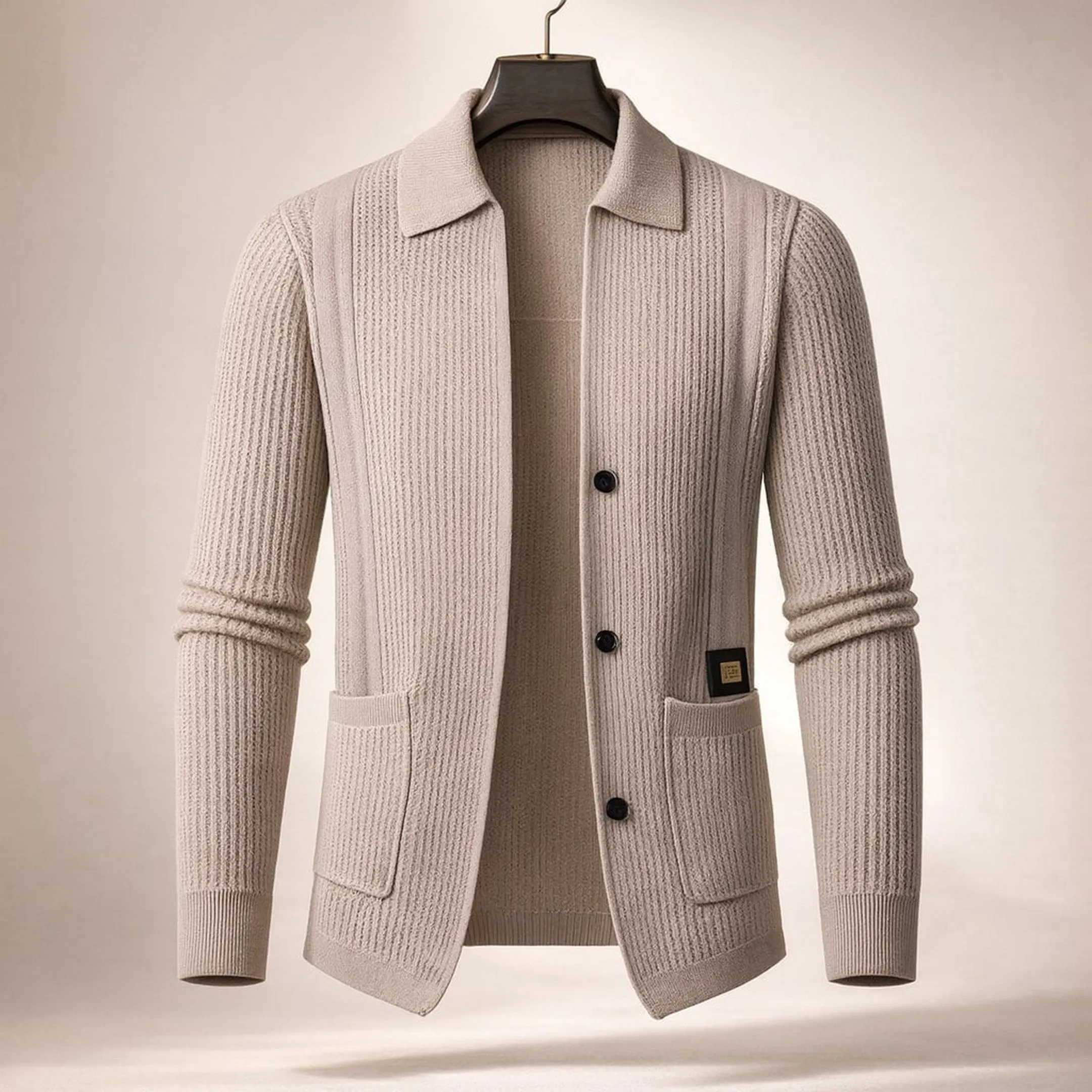 Men's Lombardy Textured Cardigan &ndash; Ribbed Button-Front Knit