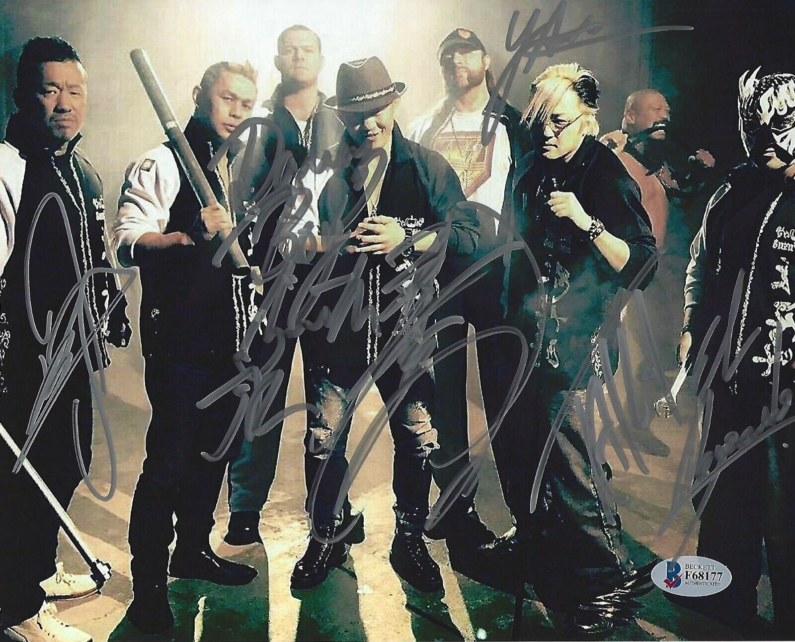 Minoru Suzuki +5 Gun Signed 8x10 Photo Poster painting BAS Beckett COA New Japan Pro Wrestling 1