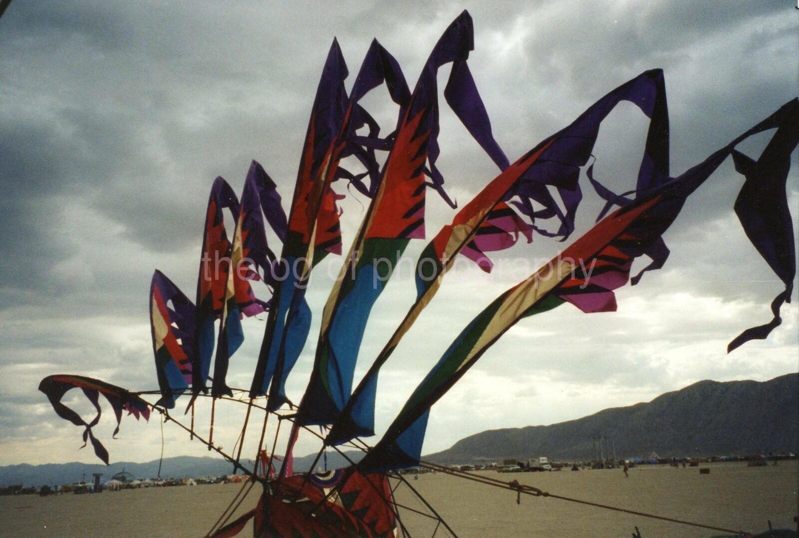 Burning Man Abstract FOUND Photo Poster painting ColorOriginal Snapshot 97 17 G