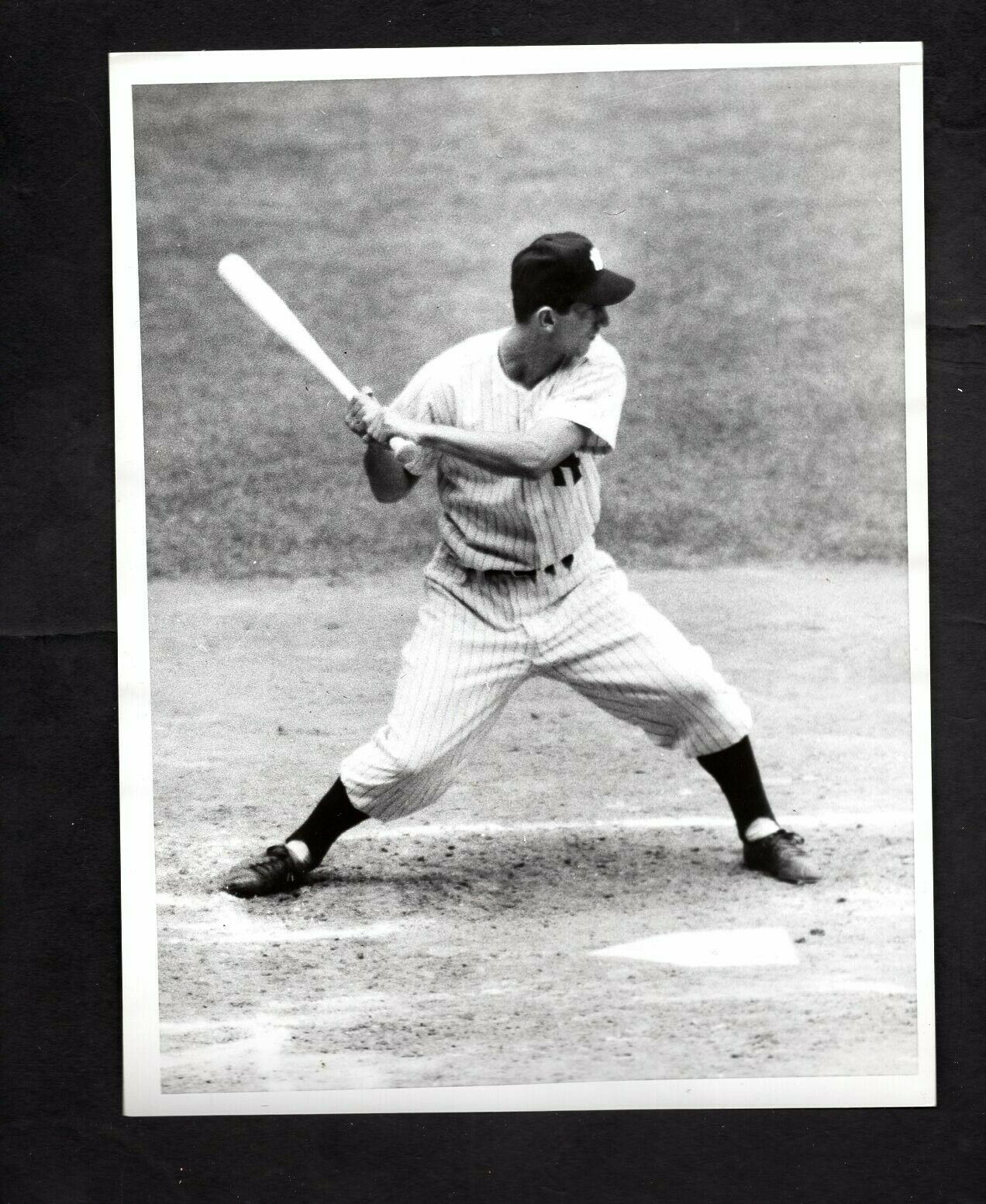 Billy Martin batting circa 1950's Press Photo Poster painting New York Yankees