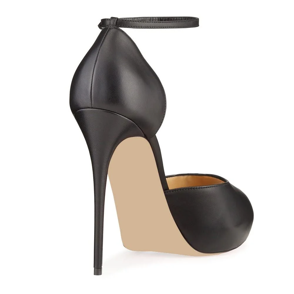 120mm Strap Platform Stilettos Pumps Patent Summer Sandals Apricot Bottom-MERUMOTE