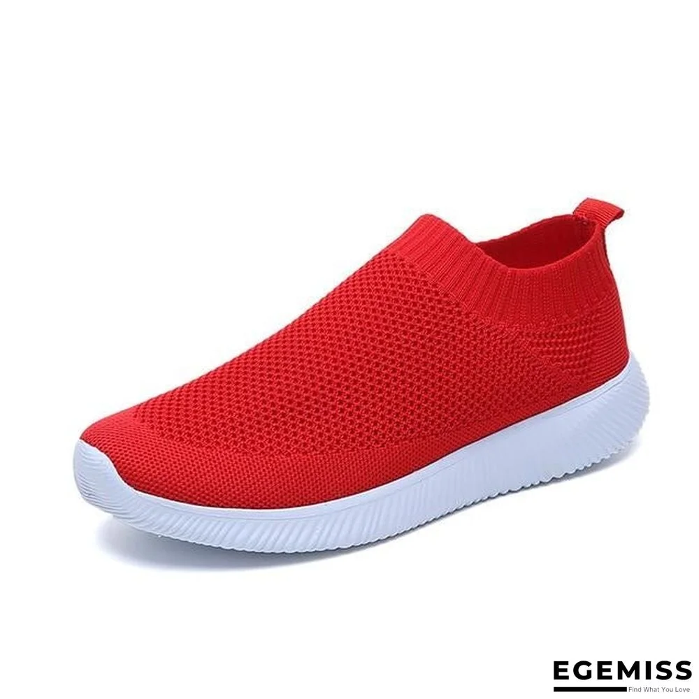 Women Sneakers Female knitted Vulcanized Shoes Casual Slip On Flats Ladies Sock Shoes | EGEMISS