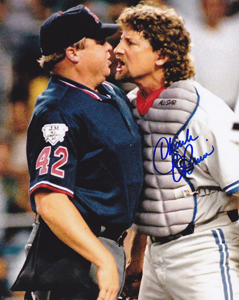 CHARLIE O'BRIEN TORONTO BLUE JAYS ACTION SIGNED 8x10