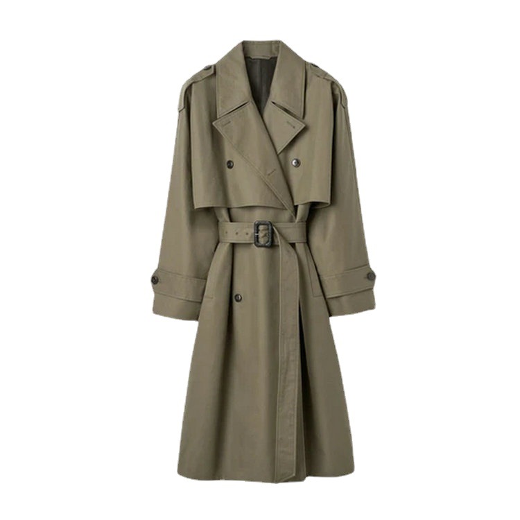 MERUMOTE Women's Loose Silhouette Double Breasted Coat Castleford Trench-MERUMOTE