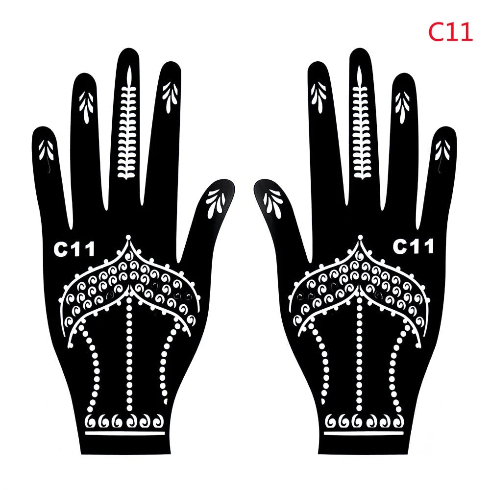 1PC Multiple Professional Henna Stencil Temporary Hand Tattoo Body Art Sticker Template Wedding Tool India Flower Tattoo Stencil