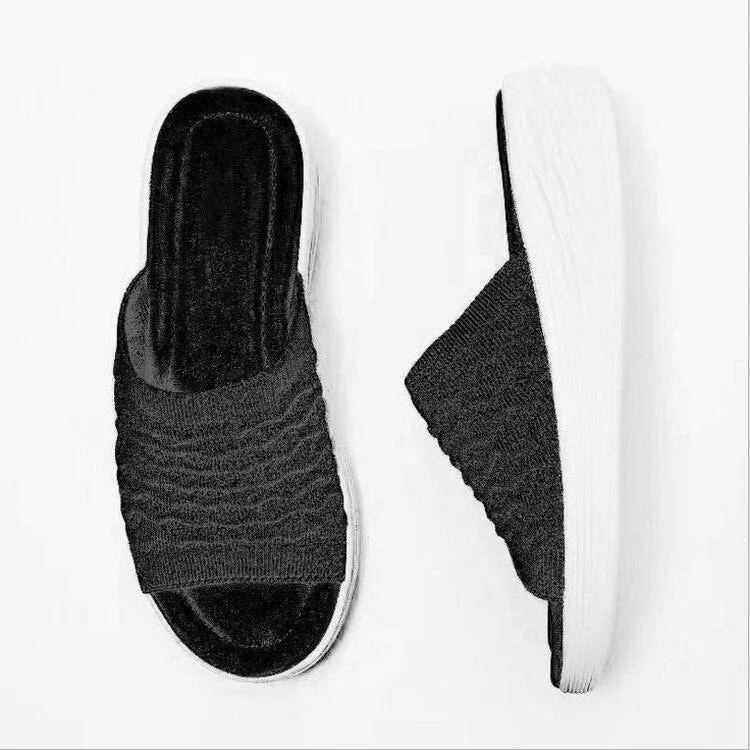 Women Slippers Summer Casual Beach Slippers New Fashion Ladies Wear Flat Bottom Slip-On Rubber Cotton New Fashion Women Shoes