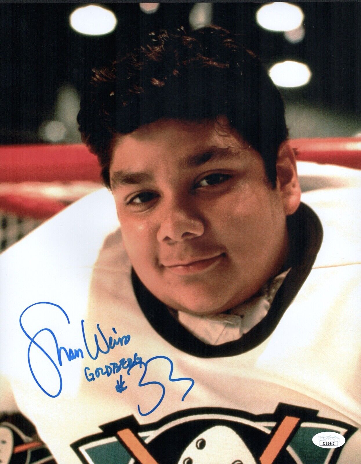 SHAUN WEISS Signed 11x14 Photo Poster painting Greg Goldberg The Mighty Ducks #33 COA JSA Cert