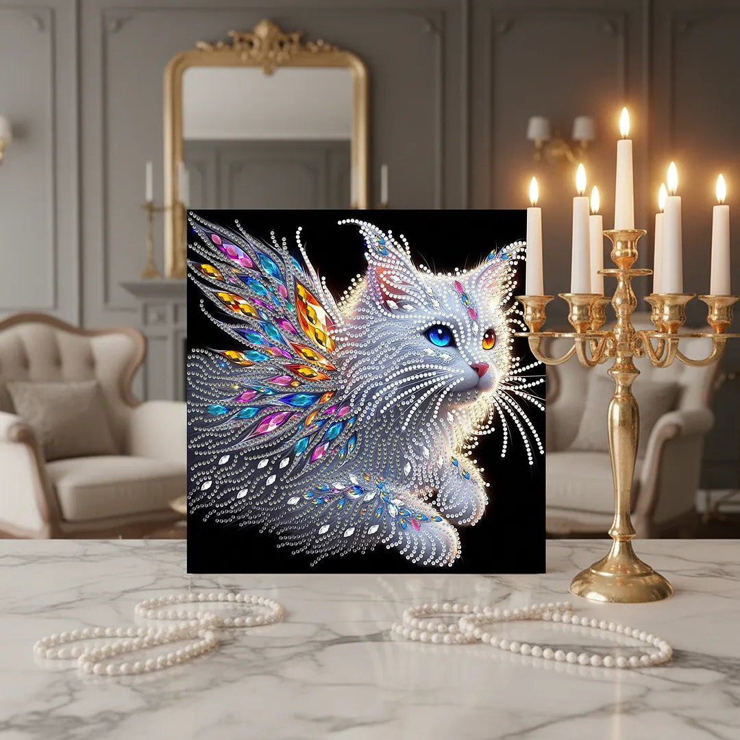 DIY Special Shape Drill Pearl Gem Diamond Art Painting Kit with Frame 9.84x9.84in Art Craft Pearl Diamond Painting for Adults Beginners Home Decor (BK49)