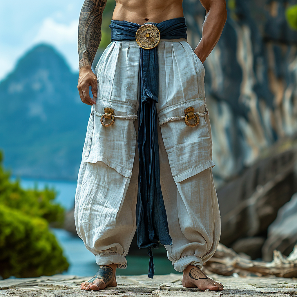 Simple Loose Men's Linen Pants Comfortable And Breathable Linen Pants