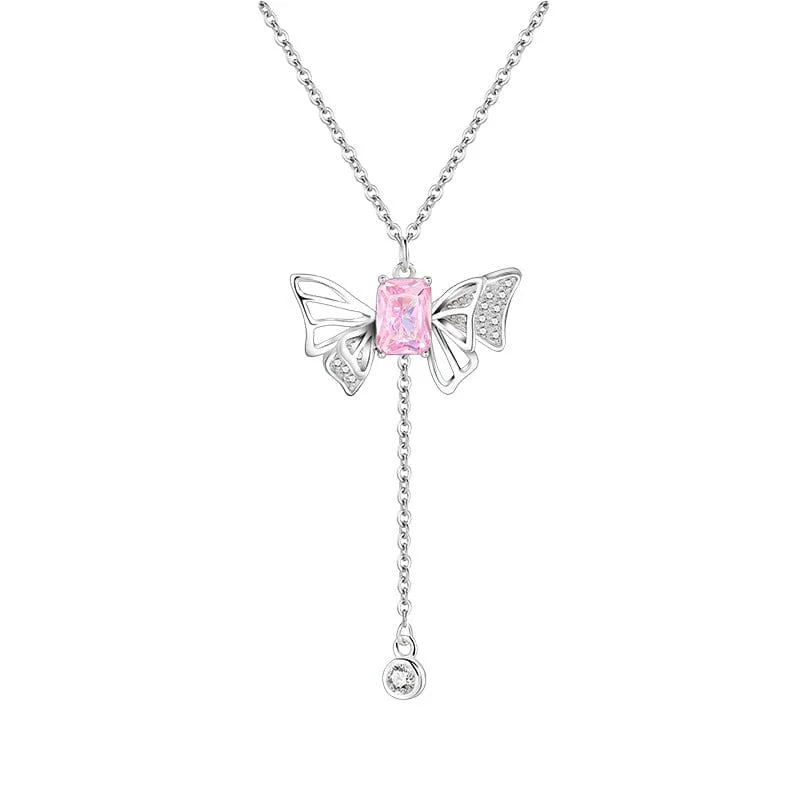 Sweet Crystal Butterfly Wings Necklace