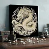 DIY Pearl Painting Dragon for Home Wall Decor with Frame(30x30cm)