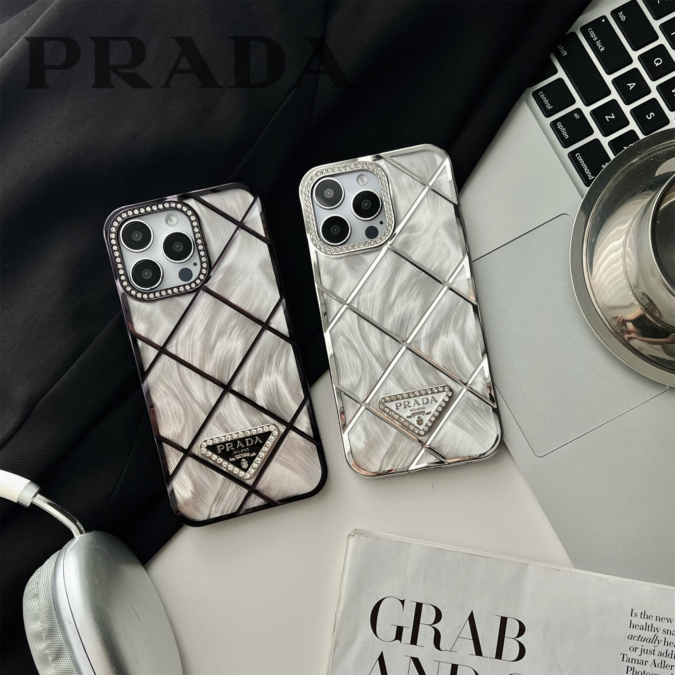 Radiant Prada Diamonds Quilted Apple iPhone Case