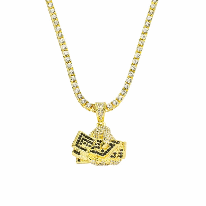 Hip-hop Geometric Alloy Plating Inlay Zircon Gold Plated Silver Plated Unisex Pendant Necklace