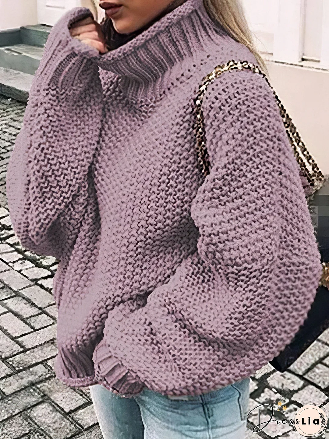 Knitted Turtleneck Pullover Sweater