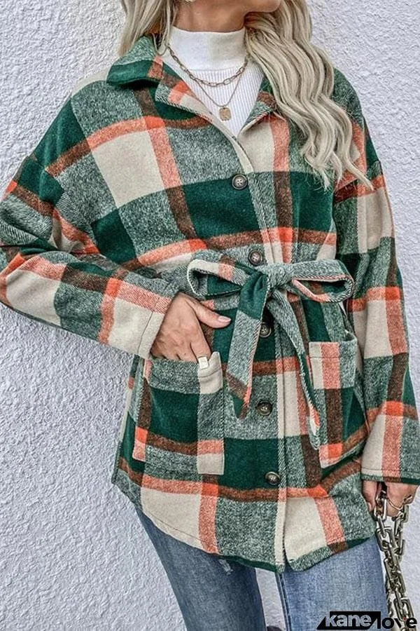 Casual Loose Lattice Plaid Shirt Coat
