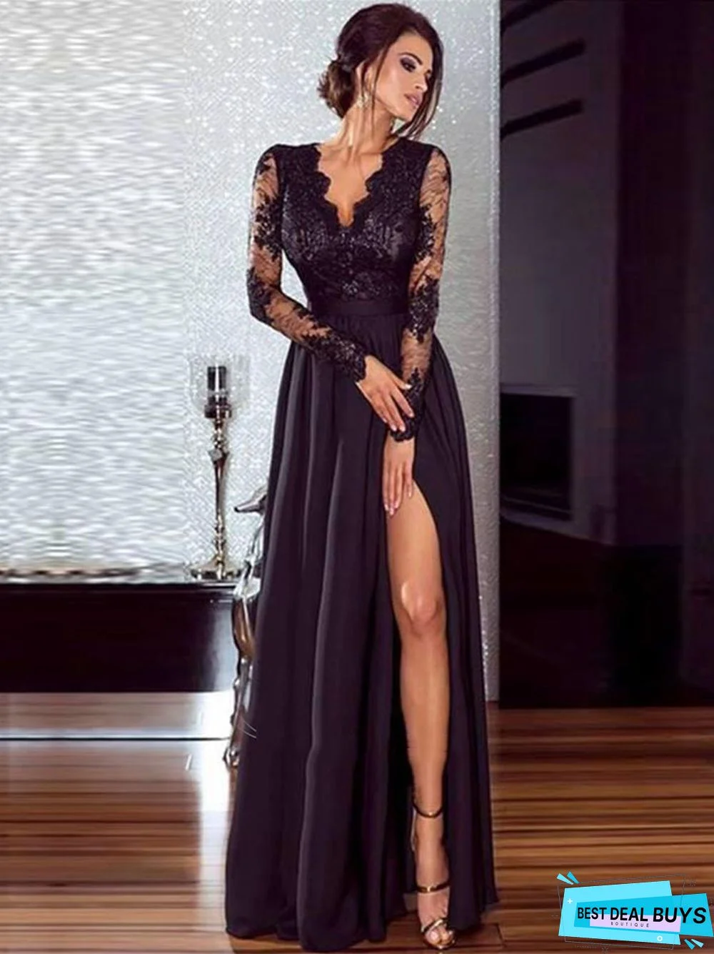 Sexy Lace Evening Dress Black Dress