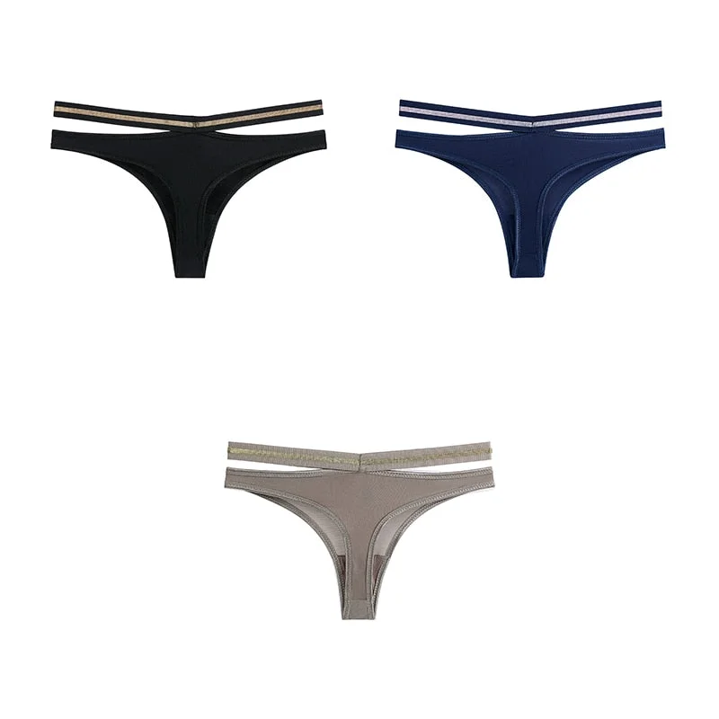 3pcs Seamless Underwear For Woman Sexy Thongs Women's Lingerie Bikini Sports Female Panties Ice Silk Woman Intimates BANNIROU