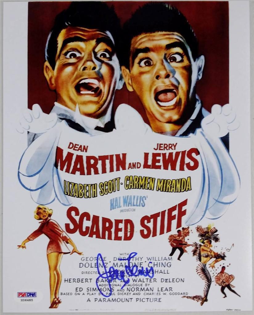 JERRY LEWIS Signed SCARED STIFF 8x10 Photo Poster painting PSA/DNA COA Auto AUTOGRAPH (A)