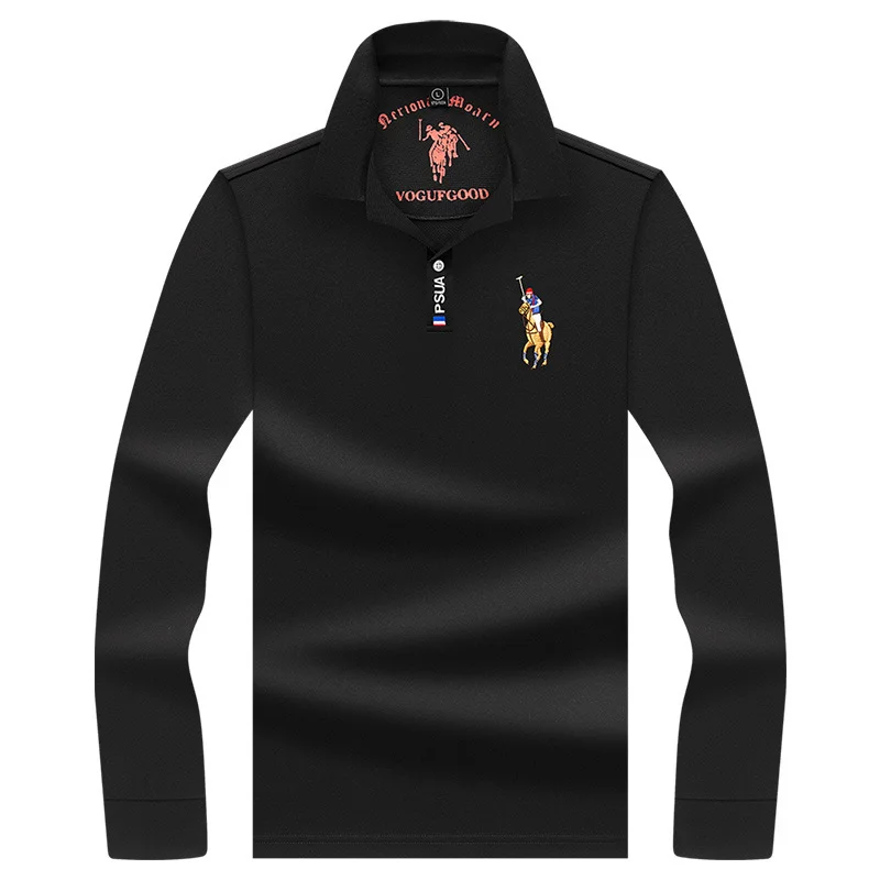 Paul Long sleeved Embroidered Casual Fashion Men's Polo Shirt