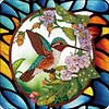 Hummingbird Glass Painting-Partial Special Shaped Diamond Painting 30*30CM