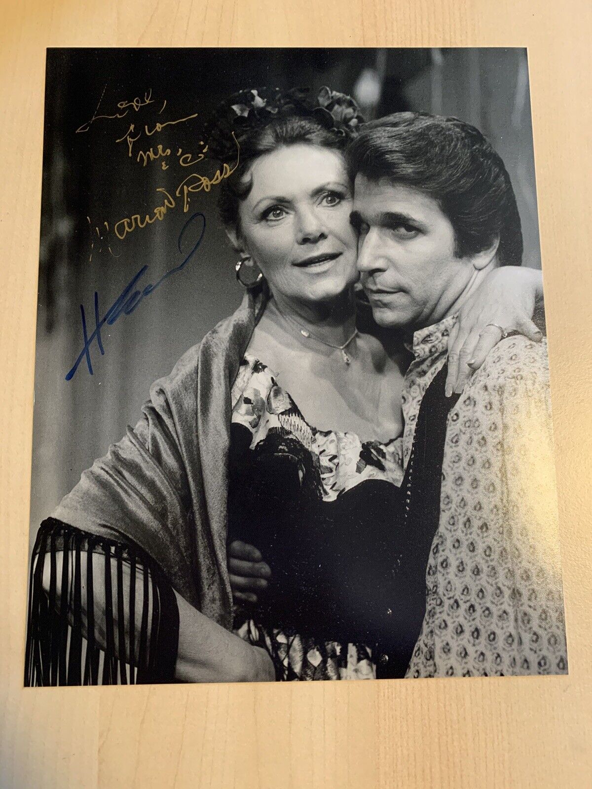 MARION ROSS & HENRY WINKLER HAND SIGNED 8x10 Photo Poster painting AUTOGRAPHED HAPPY DAYS COA