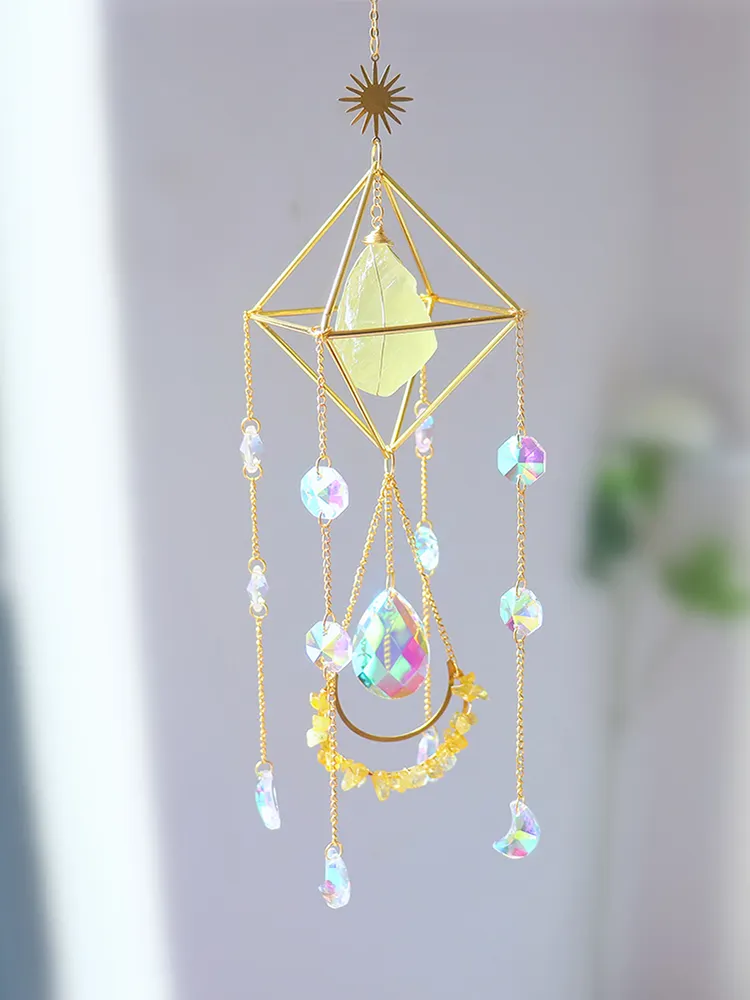 K9 Crystal Light Catchers Wind Chime Sunlight Trapping Windchimes Jewelry
