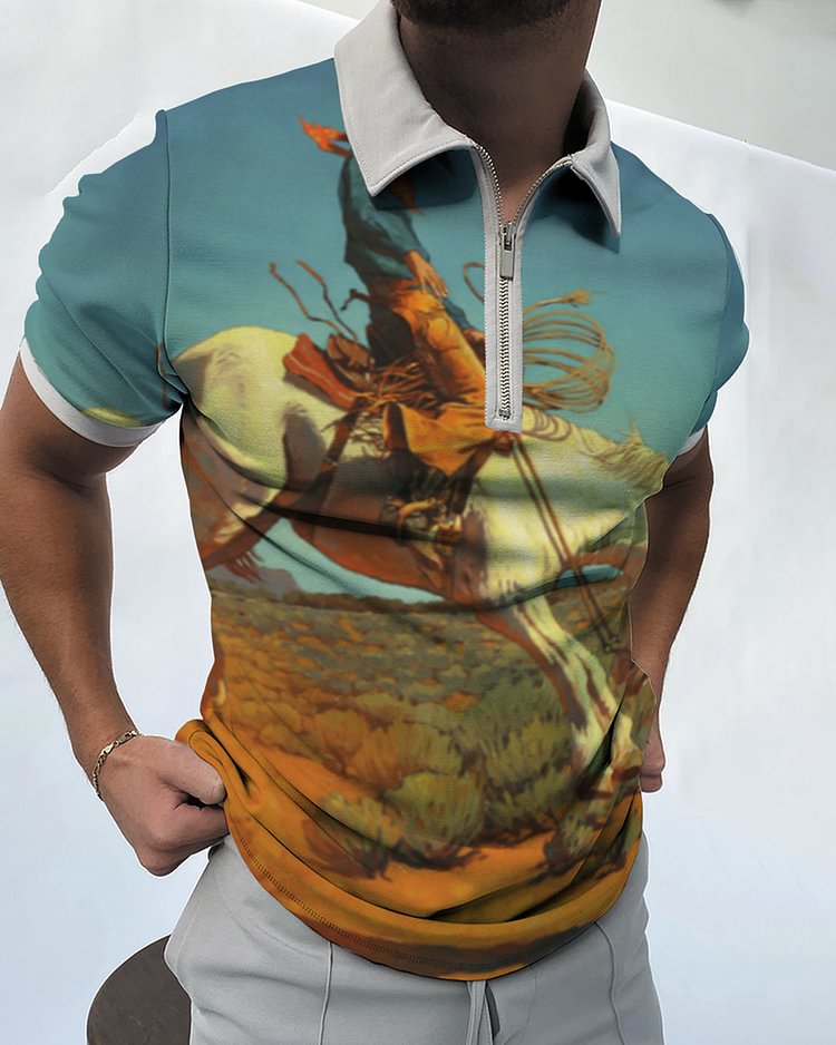 Men's fashion star print shirt b738
