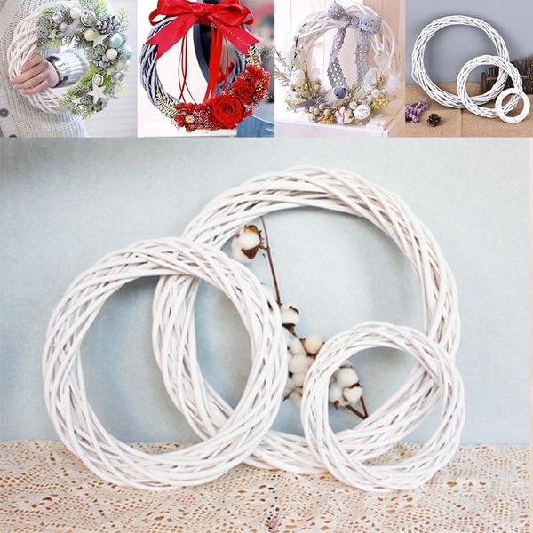 10/20/25/30CM Wicker Wreath Decor Christmas Rattan Vine Ring Floral Hoop Natural Ornaments Craft Accessories DIY Garland Gifts - Shop Trendy Women's Fashion | TeeYours