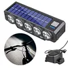 20LED Solar Bicycle Horn Light USB Rechargeable Power Display Bicycle Headlight